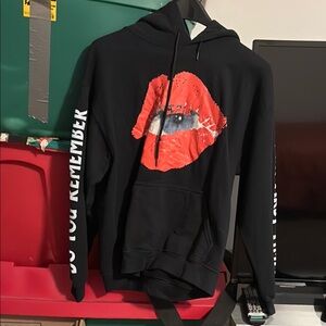 Black Hoodie with Red Lips Graphic hoodie by the kid laroi